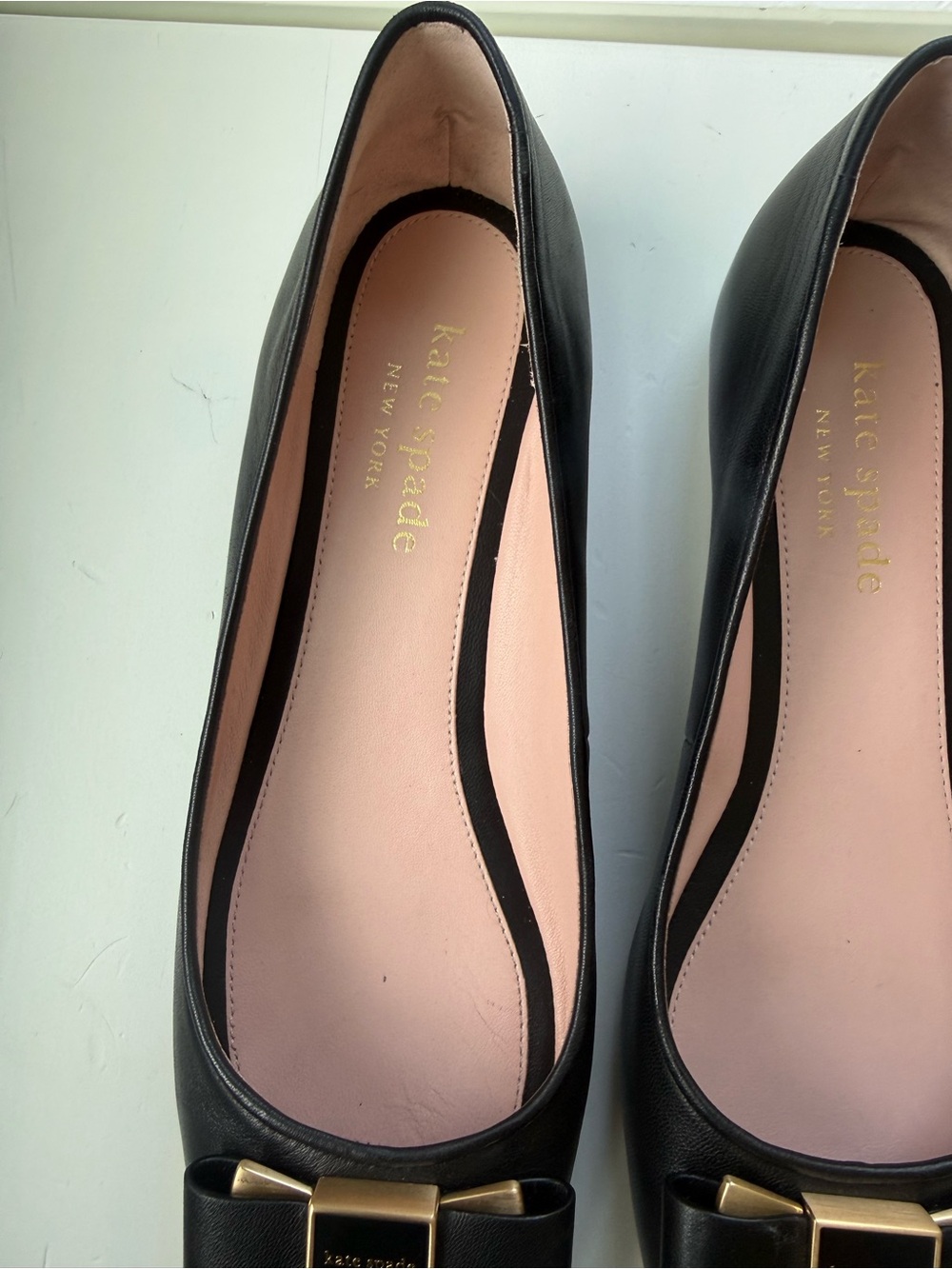 Kate Spade New York Black Leather Bowdie ballet Flats with bows - Picture 4 of 10